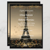 Eiffelturmhochzeit Einladung (Vorne/Hinten)