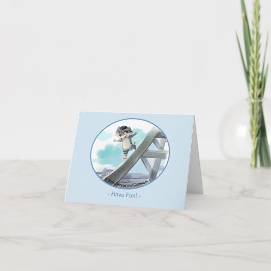 Eiffelturmkarte - Spaß (in verschiedenen Größen) Dankeskarte (Vorderseite)