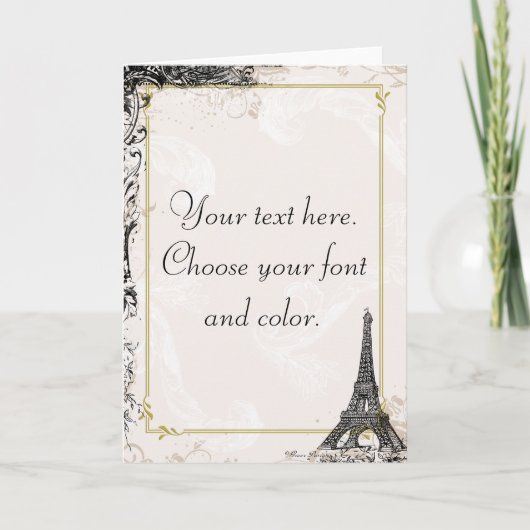Eiffelturmkarten im Vintagen Stil Karte (Vorderseite)