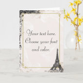 Eiffelturmkarten im Vintagen Stil Karte (Gelbe Blume)