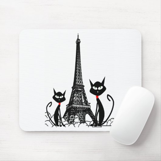 Eiffelturmkatzen mousepad (Mit Mouse)
