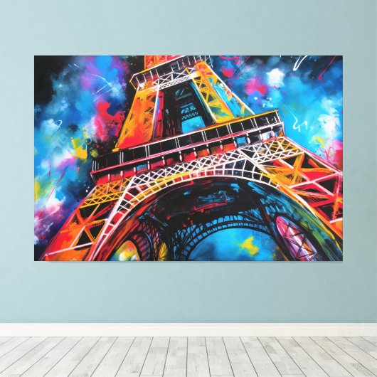 Eiffelturmmalerei Leinwanddruck (Insitu (Holzboden))