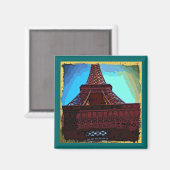 Eiffelturmmalerei Magnet (Vorderseite/Rückseite)