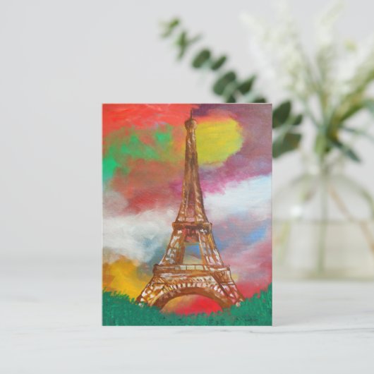 Eiffelturmmalerei Postkarte (Stehend Vorderseite)