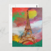 Eiffelturmmalerei Postkarte (Vorne/Hinten)