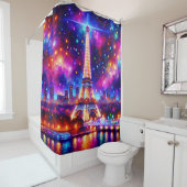 "Eiffelturmnacht: Reflexion über die Seine" Duschvorhang (Beispiel)