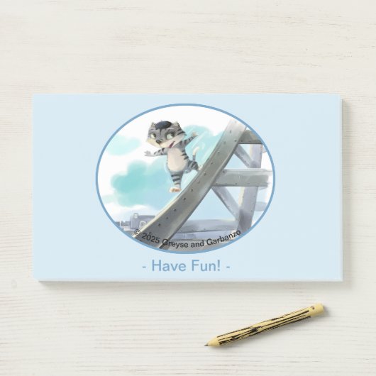 Eiffelturmnotizen 10" x 6" - Spaß Post-it Klebezettel (Auf Schreibtisch)