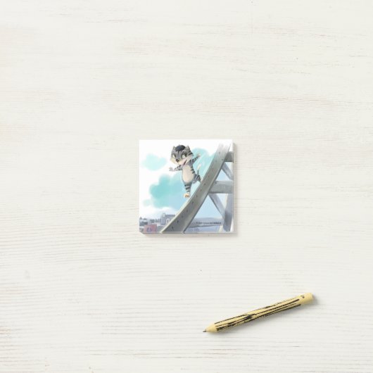 Eiffelturmnotizen 3" x 3" post-it klebezettel (Auf Schreibtisch)