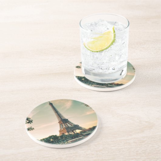 Eiffelturmwerfer Getränkeuntersetzer (Seite)