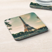 Eiffelturmwerfer Getränkeuntersetzer (Linke Seite)