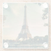 Eiffelturmwerfer Glasuntersetzer (Rückseite)