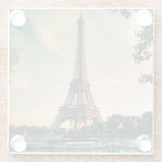Eiffelturmwerfer Glasuntersetzer (Rückseite)