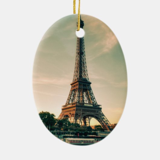 Eiffelturmwerfer Keramik Ornament (Hinten)