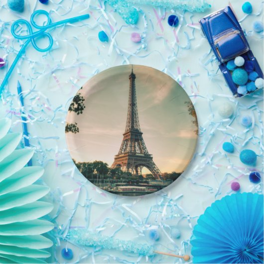 Eiffelturmwerfer Pappteller (Party)