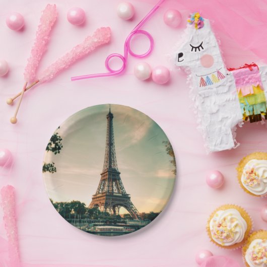 Eiffelturmwerfer Pappteller (Party)