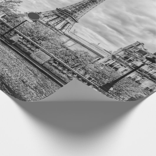 Eiffle Turm-Schwarzes, Weiß und Rot Geschenkpapier (Ecke)