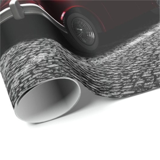 Eiffle Turm-Schwarzes, Weiß und Rot Geschenkpapier (Rolleneckpunkt)