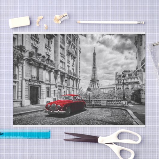 Eiffle Turm-Schwarzes, Weiß und Rot Seidenpapier (Handwerk)