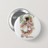 Eifrig für Pflaumen-Pudding-Vintages Weihnachten Button (Vorne & Hinten)
