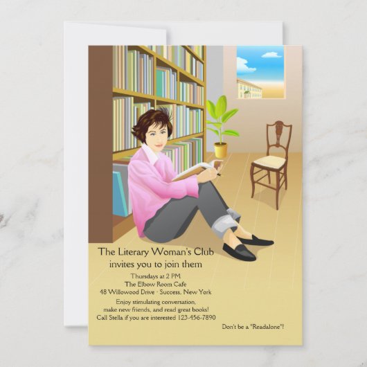 Eifrige Leser-Buchgemeinschaft-Einladung Einladung (Vorderseite)