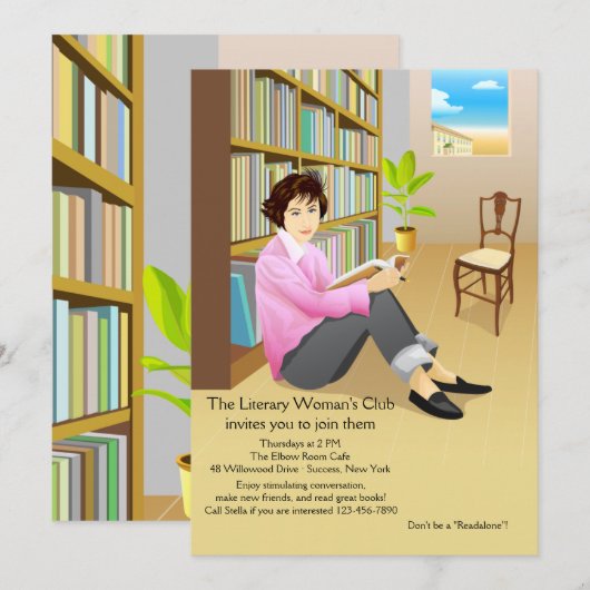 Eifrige Leser-Buchgemeinschaft-Einladung Einladung (Vorne/Hinten)