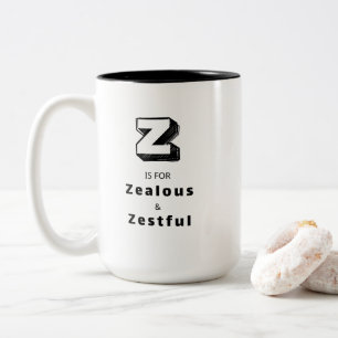 Eifrige und Schwungvolle Z - Personalisierte Luxus Zweifarbige Tasse