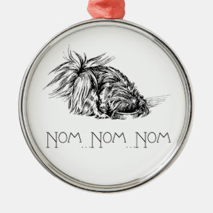 Eifriger Esser Pekingese Ornament Aus Metall