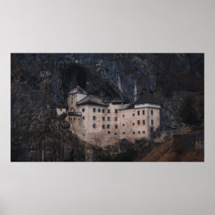 EIGE UND SCHWARZES KONKRETES HAUS POSTER