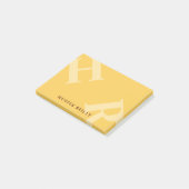 Eigelb Gelbe Geneigte Initialen & Ihr Name Post-it Klebezettel (angewinkelt)