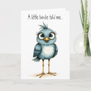 Eigenartige Blaue Vogel Süße Happy Birthday-Grüße Karte