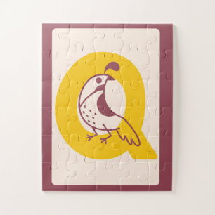 Eigenartige Buchstabe "Q" Wachtel Alphabet Kunst D Puzzle