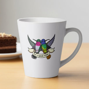 Eigenartige Kolibri-Kunstwerk-Band mit Ihrem Text Milchtasse