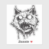 Eigenartige Paws: Die monochrome Teufelskerze Aufkleber (Blatt)