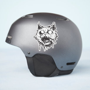 Eigenartige Paws: Die monochrome Teufelskerze Aufkleber