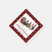 Eigenartige Weihnachts-Hühner Serviette benutzerde (Ecke)