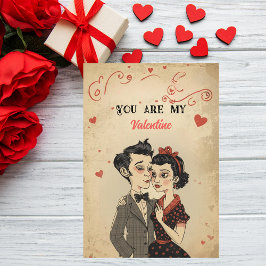 Eigenartiger Retro-Valentinstag im Vintage-Stil Feiertagskarte
