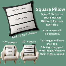 Eigene 6 6 große Foto auf Platz Kissen