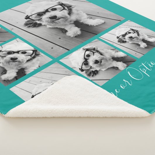 Eigene 6-Foto-Collage hinzufügen - Blau bearbeiten Sherpadecke (3/4)