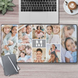 Eigene 8-FotoCollage erstellen Schreibtischunterlage<br><div class="desc">Personalisierter Anfangsname Monogram Foto Collage Desk Mat. Fügen Sie Ihrem Arbeitsbereich eine persönliche und stilvolle Touch mit dieser benutzerdefinierten Schreibtischmatte hinzu, die sich als Bürozubehör oder als extra großes Mauspad für Ihre Arbeit von Zuhause eignet. Das Design verfügt über eine graue Box in der Mitte mit einem knusprigen weißen Anfangsbuchstaben...</div>