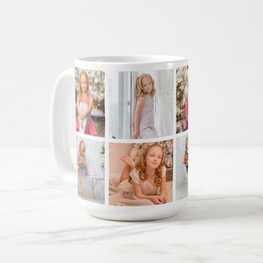 Eigene 8 FotoCollage hinzufügen Kaffeetasse (Vorderseite Links)