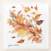 Eigene Ahornkaskade im Herbst Glasuntersetzer (Vorderseite)