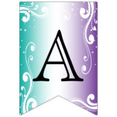 Eigene Anpassung - Aquamarin und Lila Wimpelkette (Zweite Fahne)