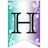 Eigene Anpassung - Aquamarin und Lila Wimpelkette (Erste Fahne)