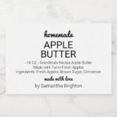 Eigene Apple Butter Custom Kitchenette Pantry Lebensmitteletikett (Einzelnes Label)