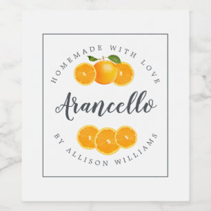 Eigene Arancello-Marke Weinetikett