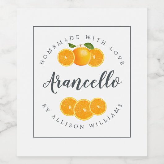 Eigene Arancello-Marke Weinetikett (Einzelnes Label)