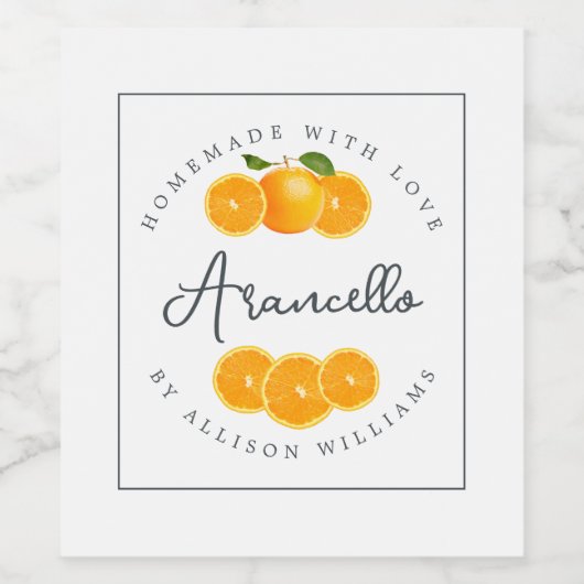 Eigene Arancello-Marke Weinetikett (Einzelnes Label)