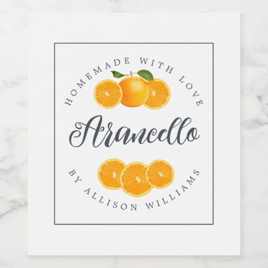 Eigene Arancello-Marke Weinetikett (Einzelnes Label)