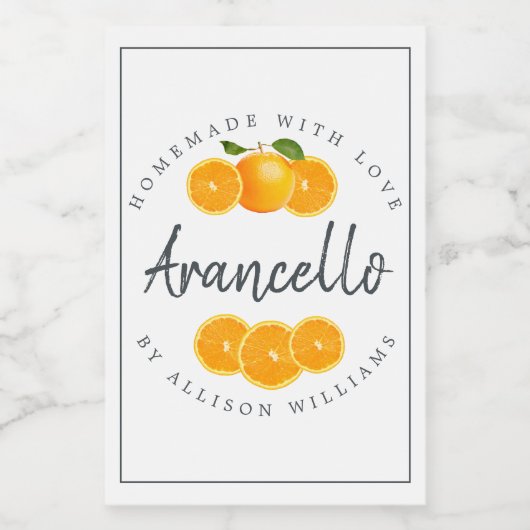 Eigene Arancello-Marke Weinetikett (Einzelnes Label)