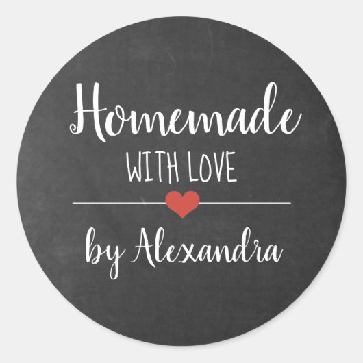 Eigene Ausführung mit Liebe-Chalkboard-Skript für Runder Aufkleber (Vorderseite)